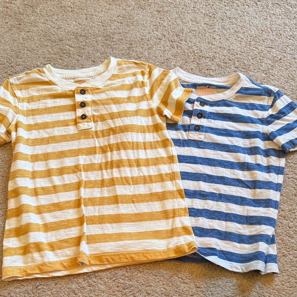 Cat & Jack Yellow and Blue Striped Kids Tees